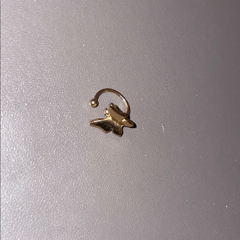 Gold butterfly cuff earring